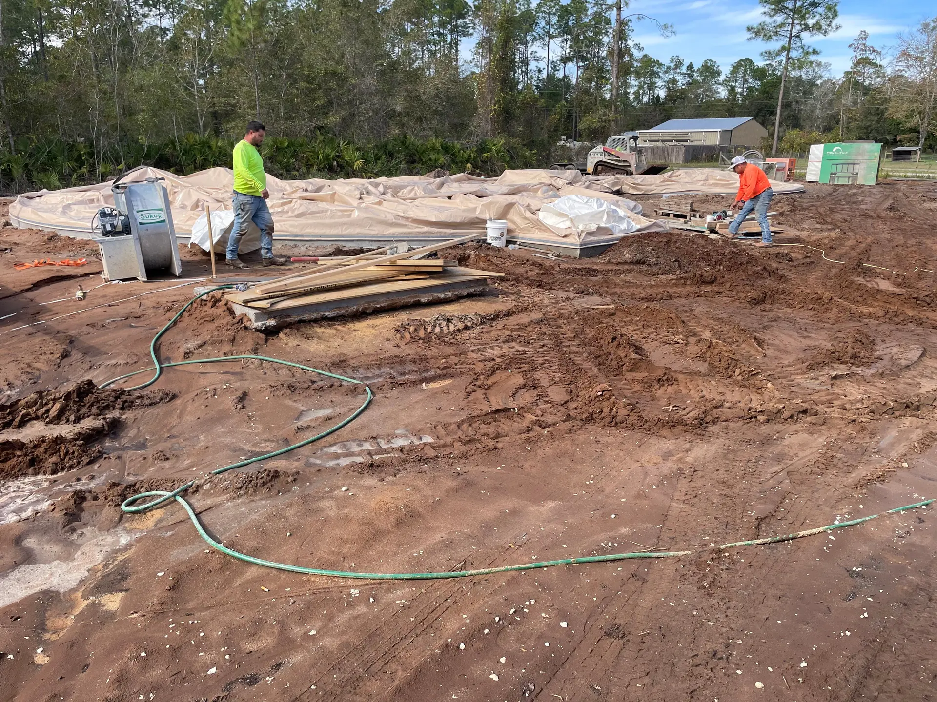 Workers Prepare to Inflate an Airform.