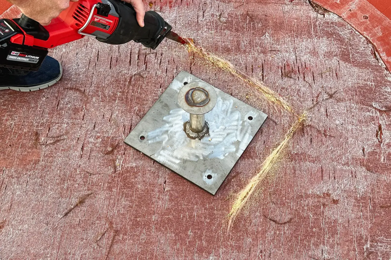 Mike Cuts the Square for the Anchor Point.
