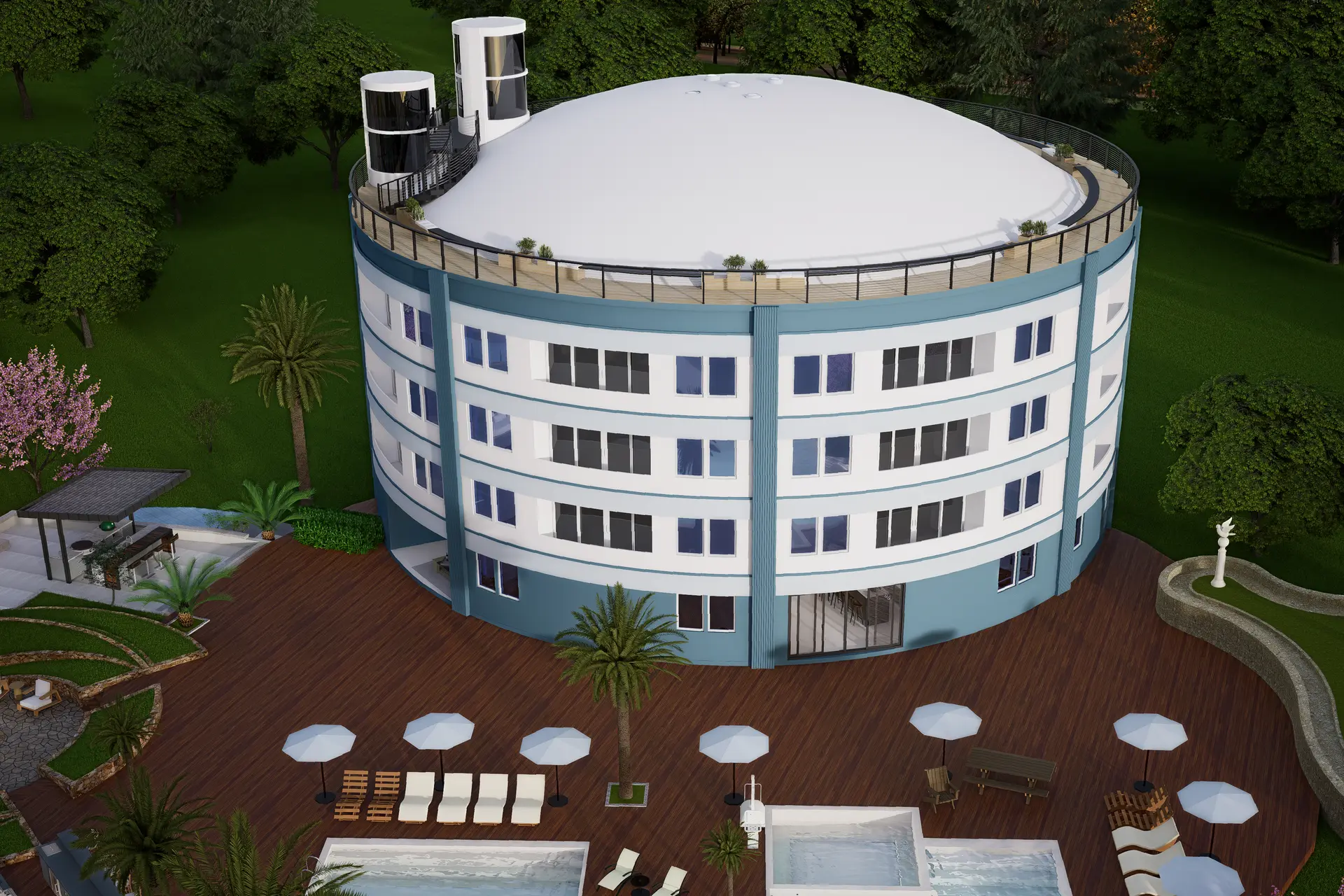 Aerial View of Multifamily Dome.