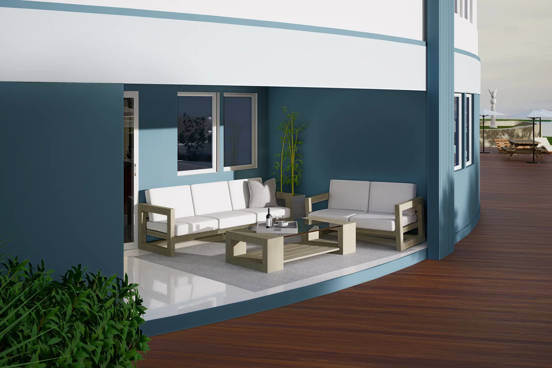 Covered Poolside Lounge.