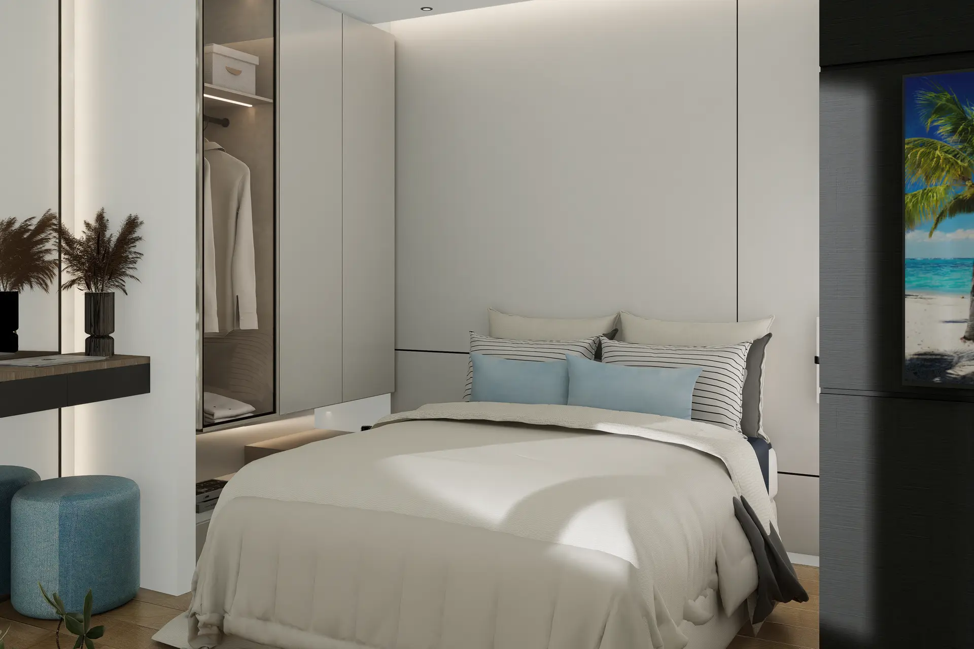 Sleek Studio Bedroom.