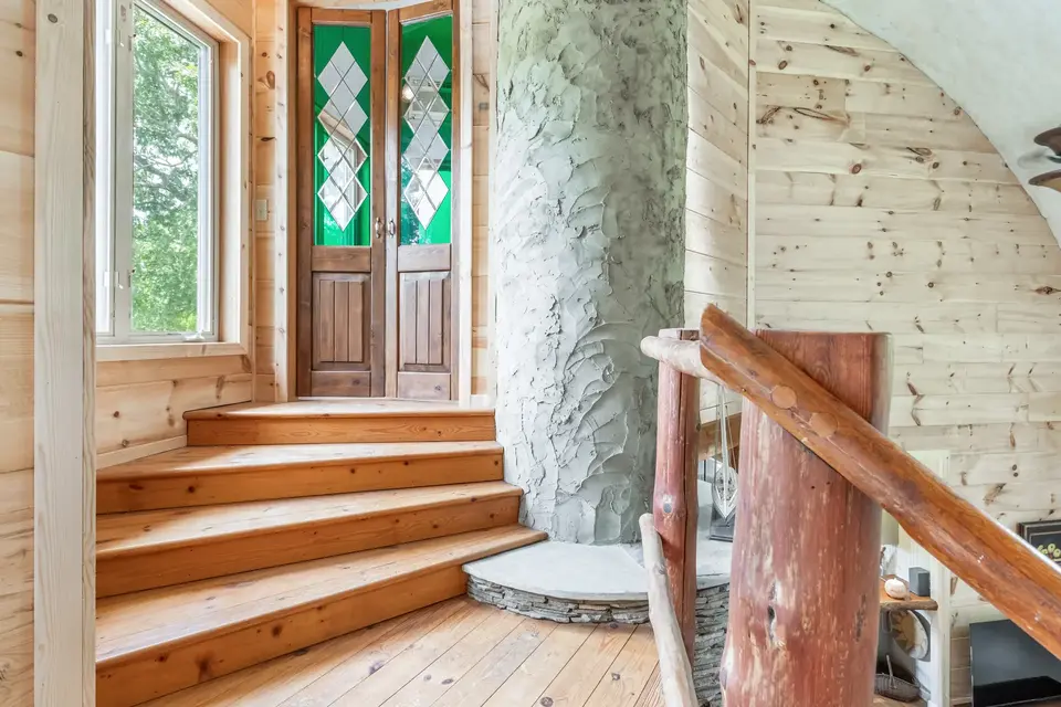 Stained Glass and White Pine Finishes Stained Glass and White Pine Finishes.