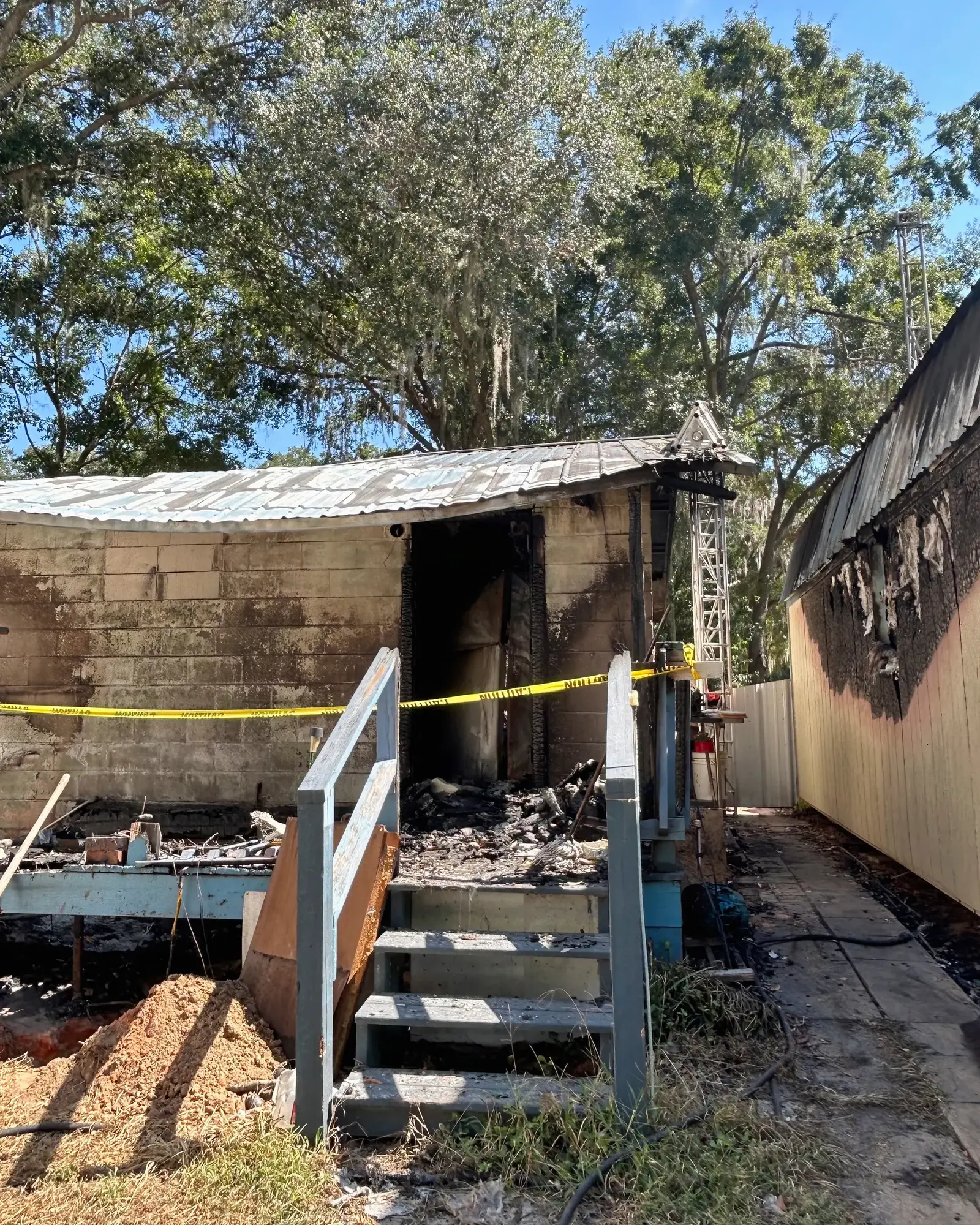 Burned Conventional Home.