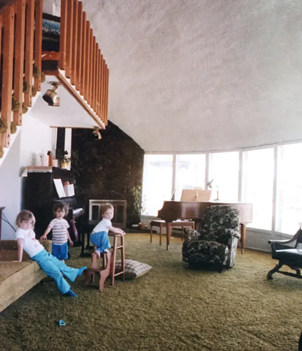 Grandkids Playing in the First Monolithic Dome Home Grandkids Playing in the First Monolithic Dome Home.