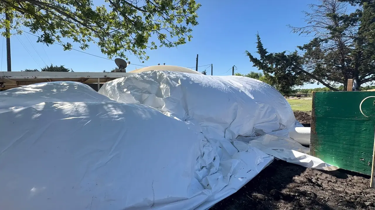 Inflating the Airform Addition.