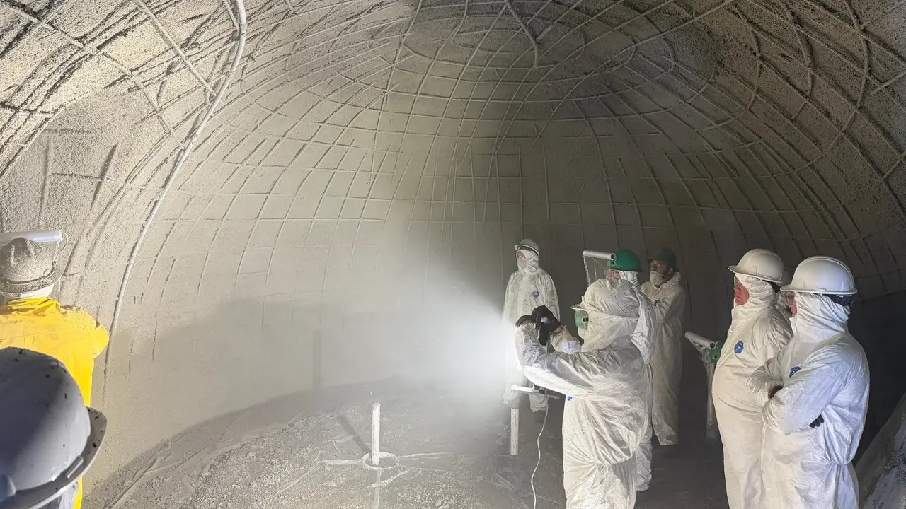 Watching Shotcrete application.