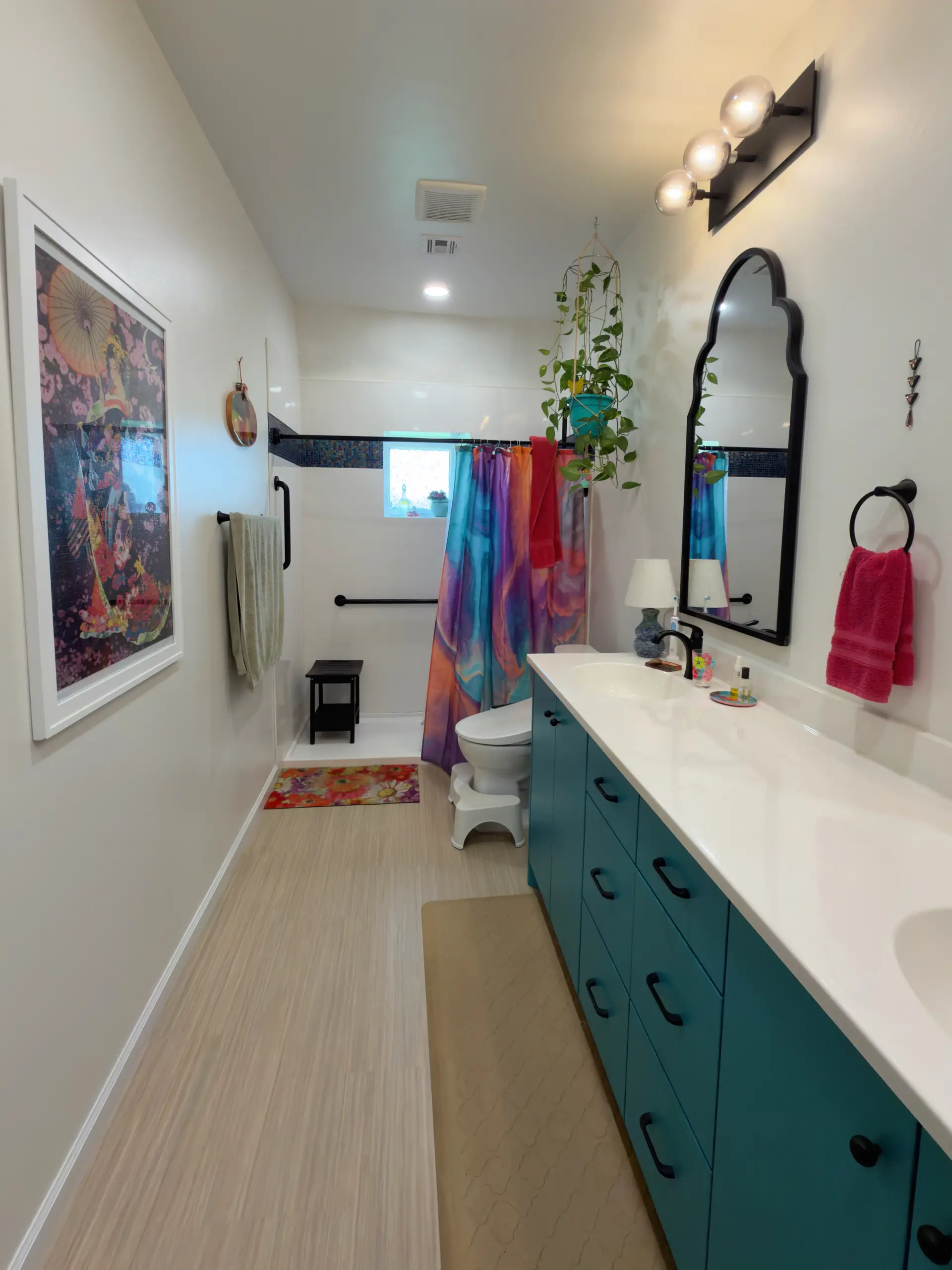 Primary Bathroom Vanity and Shower.