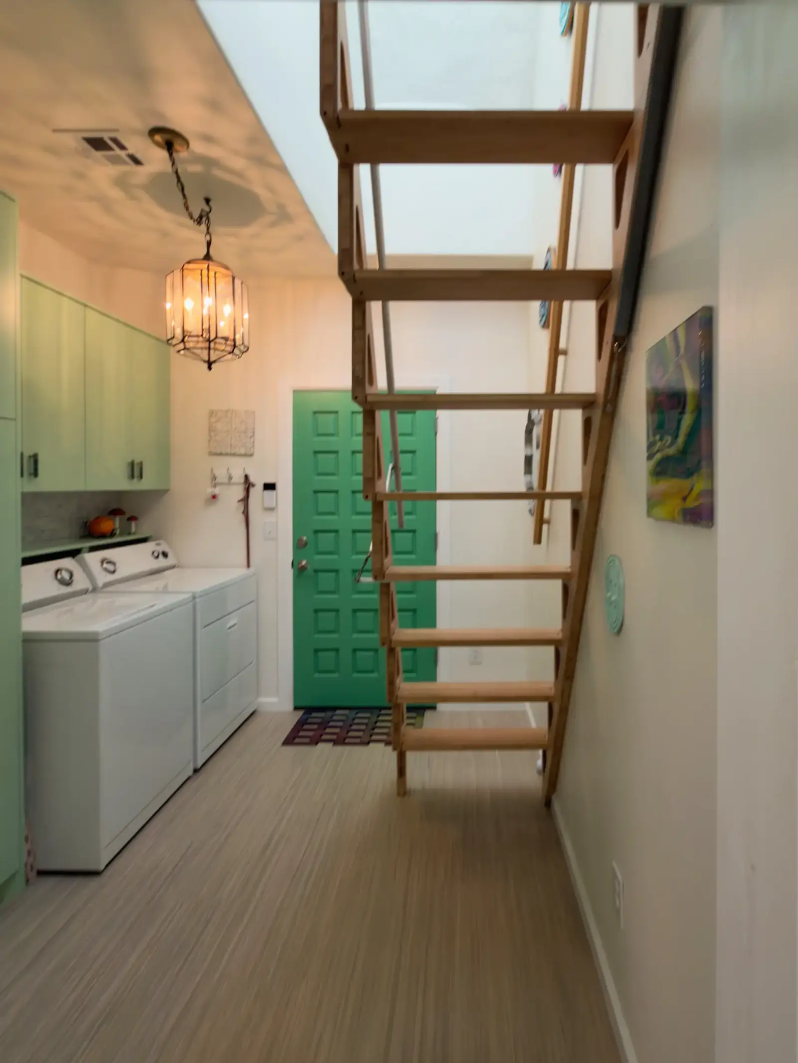 Laundry Room With Loft Ladder.