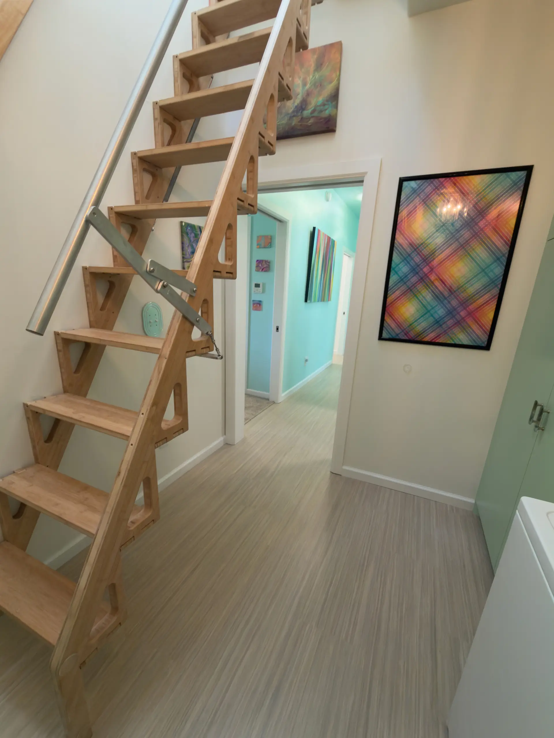 Ladder Stairway to Loft.
