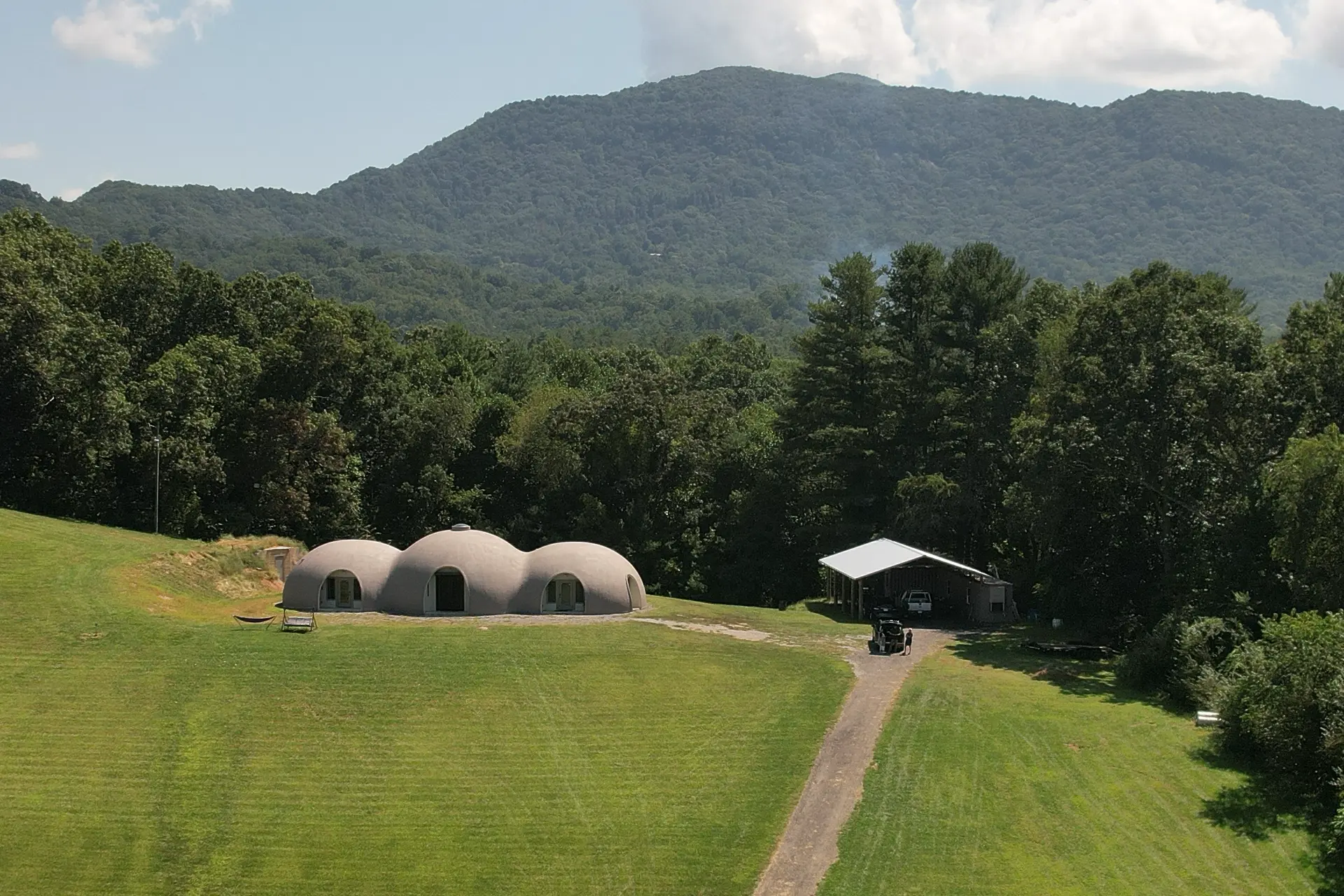 Aerial view of Fairview Dome Home.