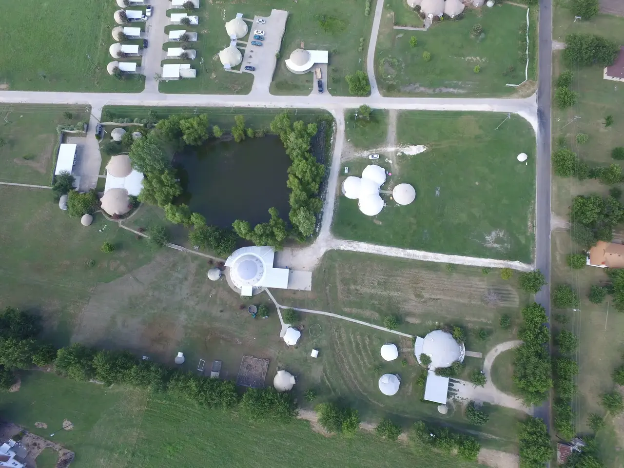 Aerial View of the Dome Homes.