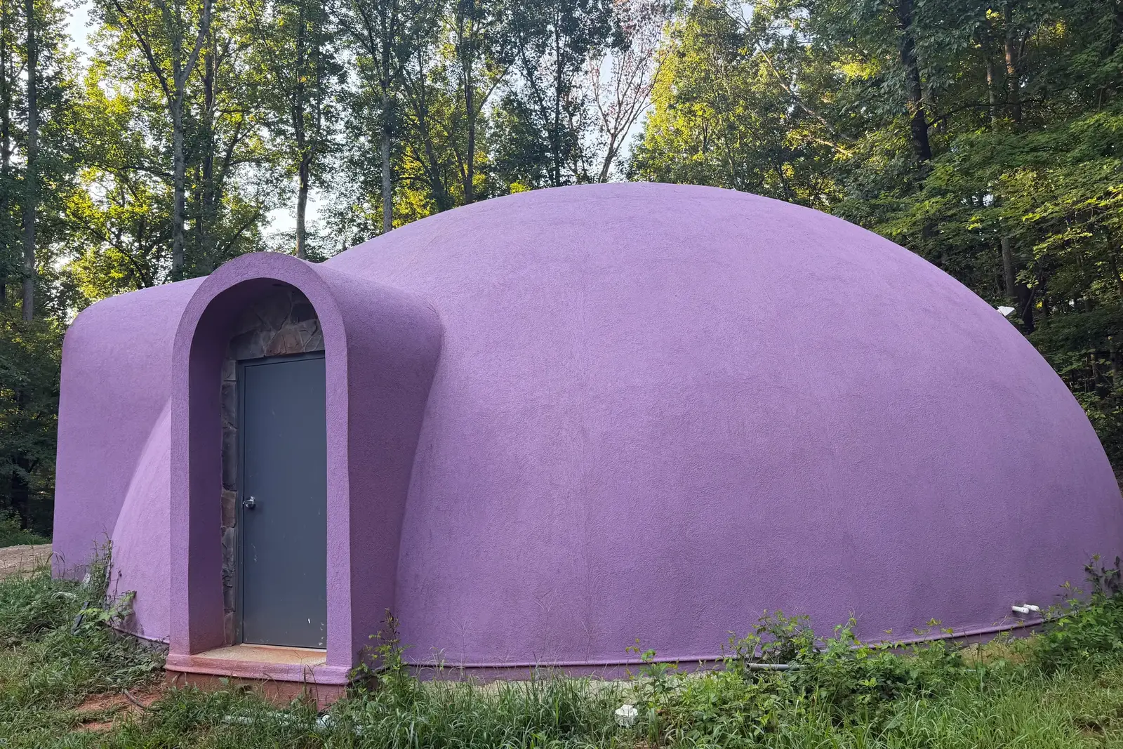 Purple Monolithic Dome Garage.