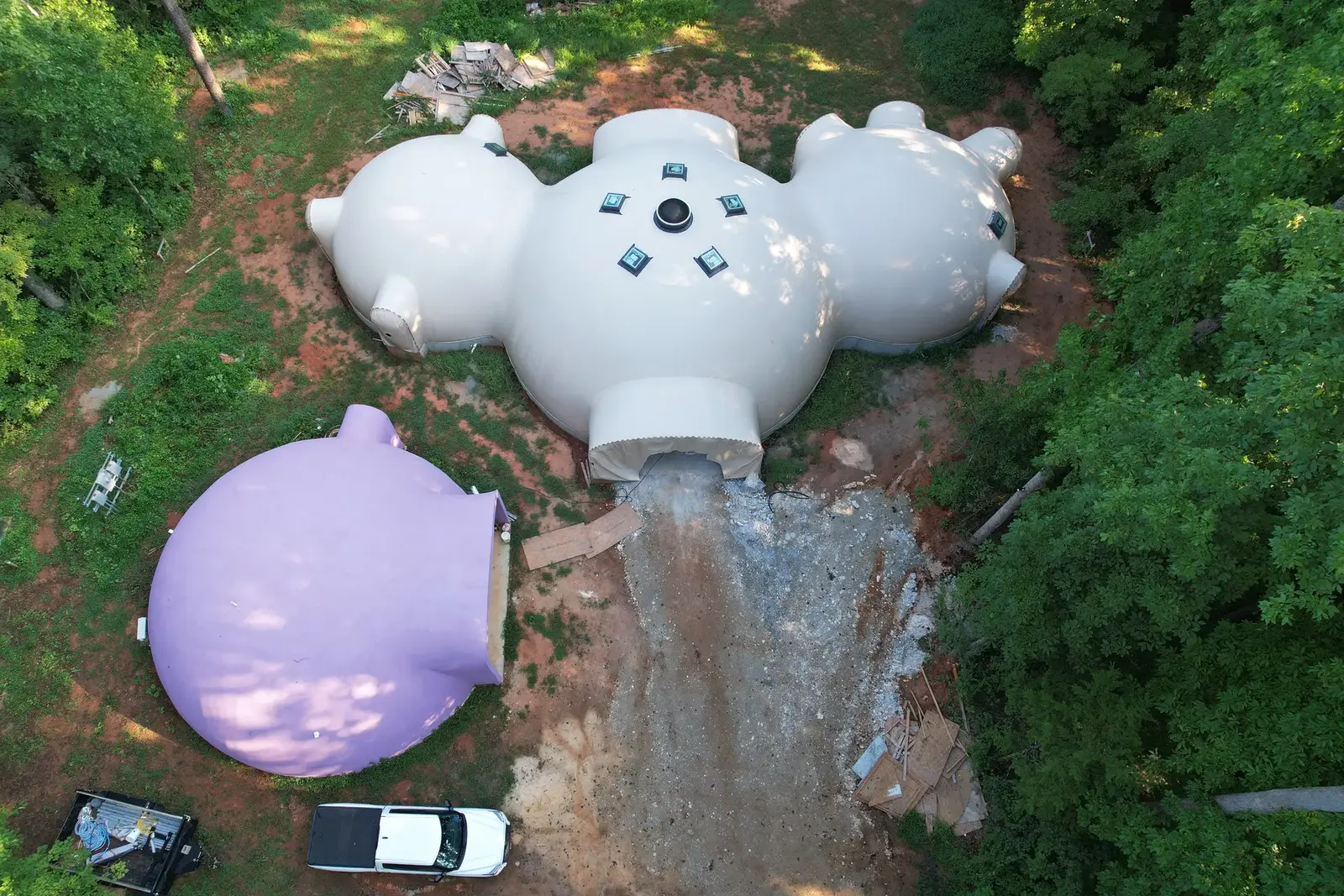 Aerial View of North Carolina triple dome.