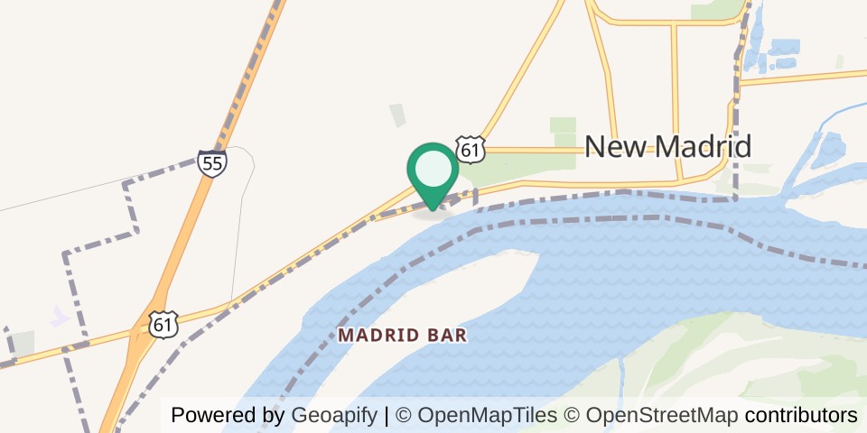 Map of River Bend Ag Monolithic Dome Fertilizer Storages
